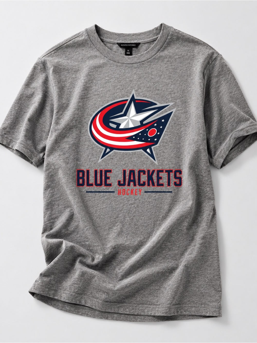 Columbus Blue Jackets NHL Licensed Gray Graphic T-Shirt Size Medium